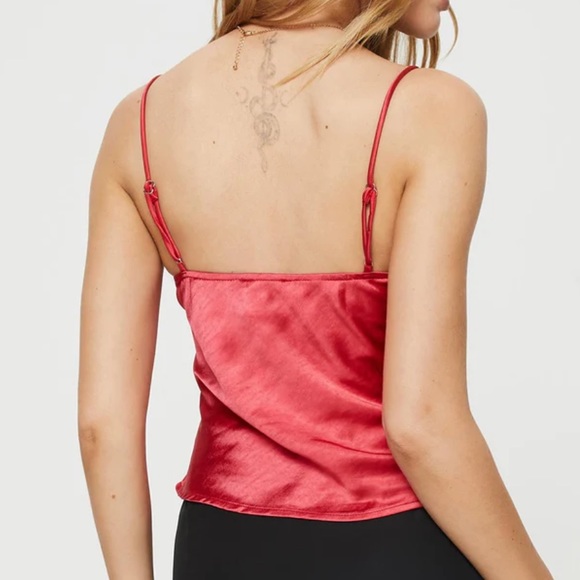 Princess Polly Red Satin Top - Picture 2 of 3